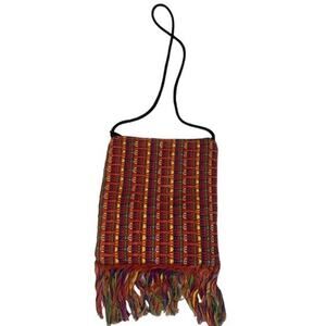 Bohemian Colorful Fringe Purse Boho Fairycore Simple Shoulder Strap Minimalist
